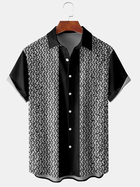 Mens Retro Geo Print Lapel Loose Short Sleeve Bowling Shirts, Black, Men's Floral shirt
Mens Retro Geo Print Lapel Loose Short Sleeve Bowling Shirts, Black, Men's Floral shirt