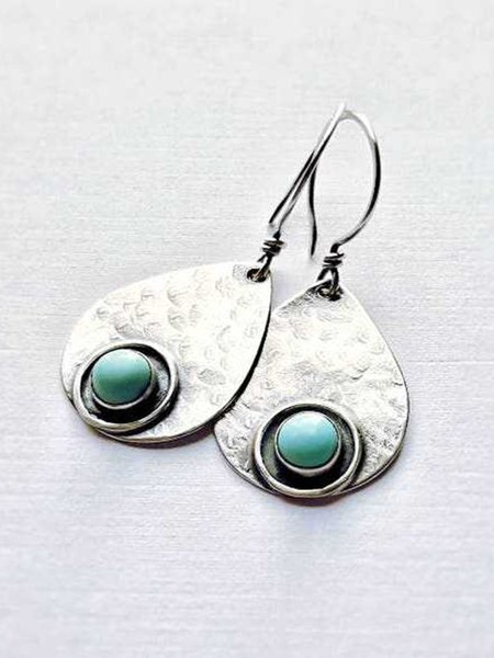 JFN Vintage Ethnic Water Drop Type Distressed Turquoise Earrings, Silver, Earrings
JFN Vintage Ethnic Water Drop Type Distressed Turquoise Earrings, Silver, Earrings