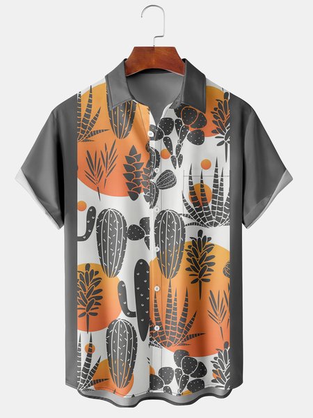 Men's Botanical Print Casual Fabric Fashion Pocket Lapel Short Sleeve Shirt, Gray, Men's Floral shirt
Men's Botanical Print Casual Fabric Fashion Pocket Lapel Short Sleeve Shirt, Gray, Men's Floral shirt