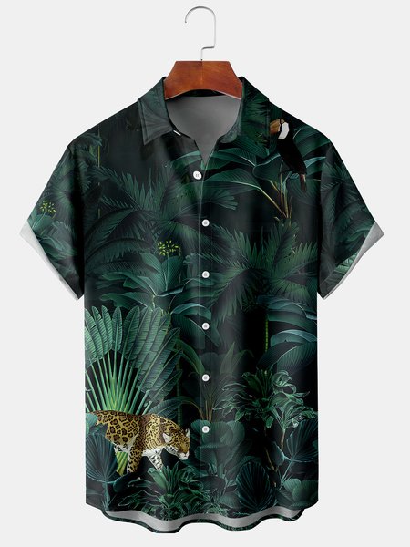 Men's Botanical Print Casual Fabric Fashion Pocket Lapel Short Sleeve Shirt, Green, Men's Floral shirt
Men's Botanical Print Casual Fabric Fashion Pocket Lapel Short Sleeve Shirt, Green, Men's Floral shirt