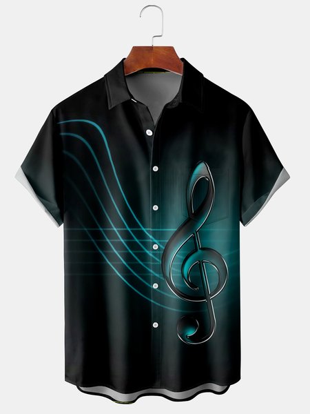 Mens Retro Music Notes Print Lapel Loose Chest Pocket Short Sleeve Bowling Shirts, Green, Men's Floral shirt
Mens Retro Music Notes Print Lapel Loose Chest Pocket Short Sleeve Bowling Shirts, Green, Men's Floral shirt