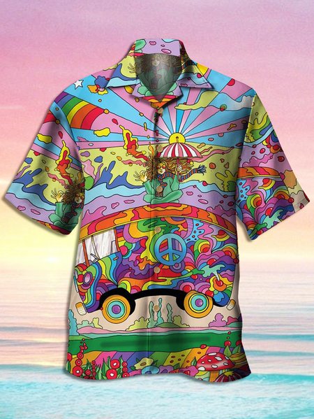 Mens Music Hippies Print Casual Breathable Short Sleeve Aloha Shirt, Pink, Men's Floral shirt
Mens Music Hippies Print Casual Breathable Short Sleeve Aloha Shirt, Pink, Men's Floral shirt