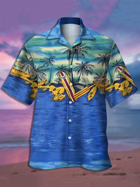 Vintage Hawaiian Graphic Men's Casual Short Sleeve Shirt, Blue, Men's Floral shirt
Vintage Hawaiian Graphic Men's Casual Short Sleeve Shirt, Blue, Men's Floral shirt