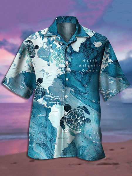 Mens Sea Turtles Print Casual Breathable Short Sleeve Aloha Shirt, Blue, Men's Floral shirt
Mens Sea Turtles Print Casual Breathable Short Sleeve Aloha Shirt, Blue, Men's Floral shirt