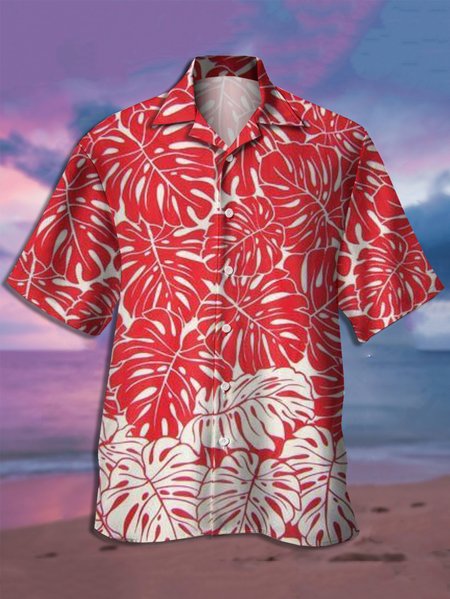 Vintage Leaf Graphic Men's Casual Short Sleeve Hawaiian Shirt, Red, Men's Floral shirt
Vintage Leaf Graphic Men's Casual Short Sleeve Hawaiian Shirt, Red, Men's Floral shirt