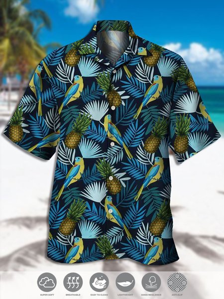 Men's Parrot Print Casual Moisture-Breathable Fabric Hawaiian Short Sleeve Shirt, Deep blue, Men's Floral shirt
Men's Parrot Print Casual Moisture-Breathable Fabric Hawaiian Short Sleeve Shirt, Deep blue, Men's Floral shirt