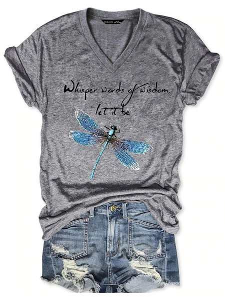 Dragonfly Whisper Words Of Wisdom Cotton Blends Letter Short Sleeve T-Shirt, Gray, T-shirts
Dragonfly Whisper Words Of Wisdom Cotton Blends Letter Short Sleeve T-Shirt, Gray, T-shirts