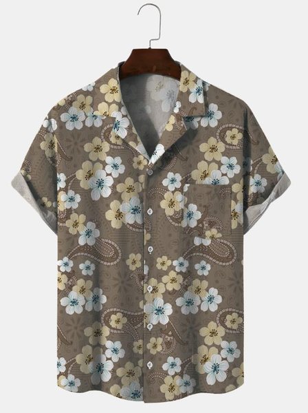 Cotton Linen Vintage Hawaiian Vacation Short Sleeve Shirt, As picture, Men's Floral shirt
Cotton Linen Vintage Hawaiian Vacation Short Sleeve Shirt, As picture, Men's Floral shirt
