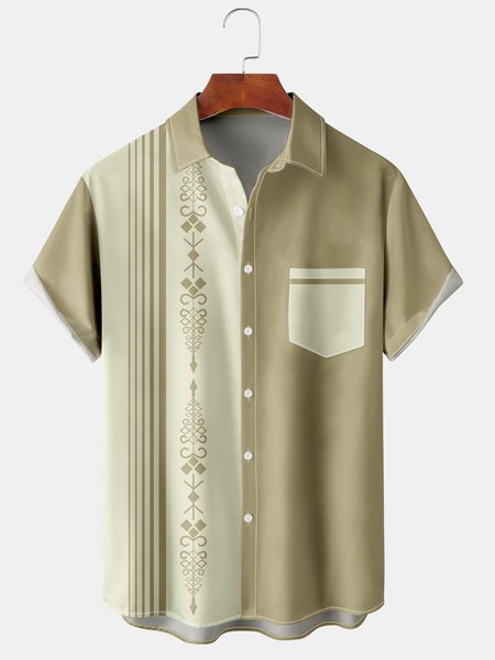 Casual Music Collection Geometric Stripes Color Block Pattern Lapel Short Sleeve Shirt Print Top, Yellow brown, Men's Floral shirt
Casual Music Collection Geometric Stripes Color Block Pattern Lapel Short Sleeve Shirt Print Top, Yellow brown, Men's Floral shirt