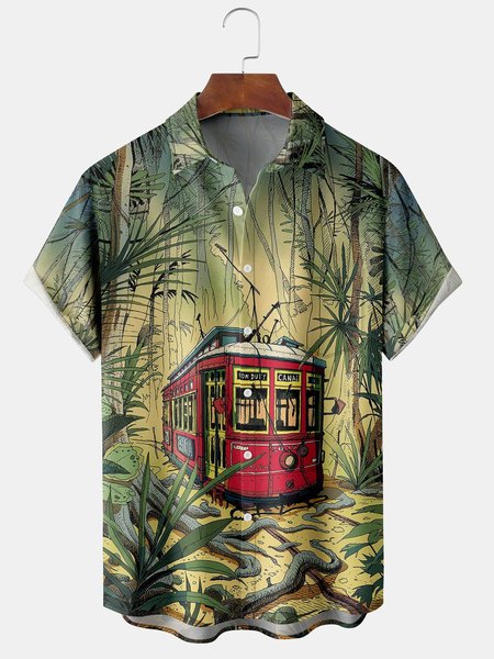 Men's Casual Short Sleeve Hawaiian Shirt with Chest Pocket, Green, Men's Floral shirt
Men's Casual Short Sleeve Hawaiian Shirt with Chest Pocket, Green, Men's Floral shirt