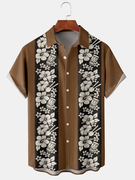 Hawaiian Graphic Men's Casual Short Sleeve Chest Pocket Shirt, Brown, Men's Floral shirt
Hawaiian Graphic Men's Casual Short Sleeve Chest Pocket Shirt, Brown, Men's Floral shirt