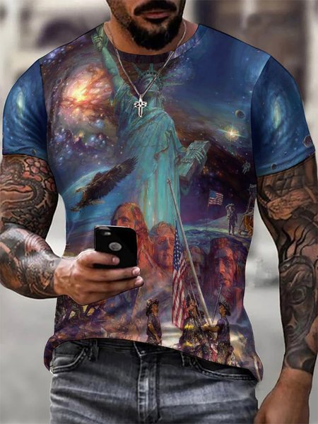 Men‘s 3d Print American Flag Crew Neck Short Sleeve T-Shirt, As picture, T-shirts
Men‘s 3d Print American Flag Crew Neck Short Sleeve T-Shirt, As picture, T-shirts