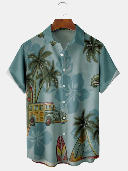 Men's Ocean Floral Print Casual Fabric Fashion Pocket Hawaiian Lapel Short Sleeve Shirt, Blue, Men's Floral shirt
Men's Ocean Floral Print Casual Fabric Fashion Pocket Hawaiian Lapel Short Sleeve Shirt, Blue, Men's Floral shirt