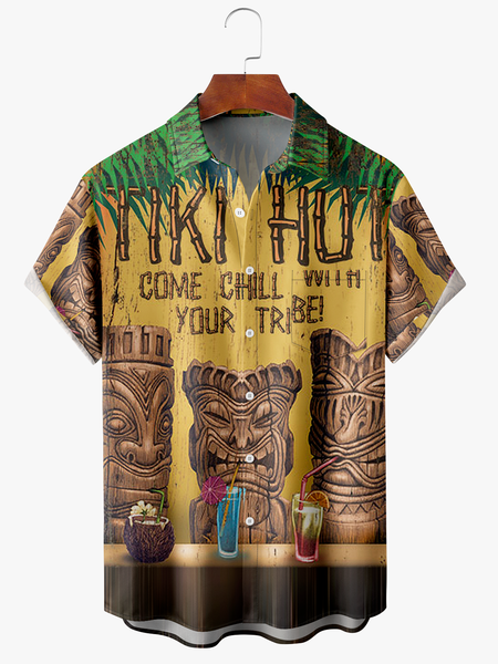 Men's TIKI Floral Print Casual Fabric Fashion Hawaiian Lapel Short Sleeve Shirt, Yellow, Men's Floral shirt
Men's TIKI Floral Print Casual Fabric Fashion Hawaiian Lapel Short Sleeve Shirt, Yellow, Men's Floral shirt