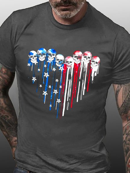 American Flag Skull 4th of July Crew Neck Short Sleeve Casual T-Shirt, Deep gray, T-shirts
American Flag Skull 4th of July Crew Neck Short Sleeve Casual T-Shirt, Deep gray, T-shirts