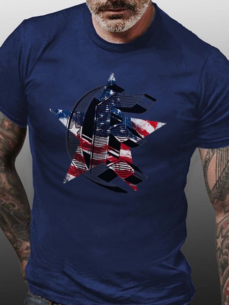American flag Short Sleeve T-Shirt, Blue, T-shirts