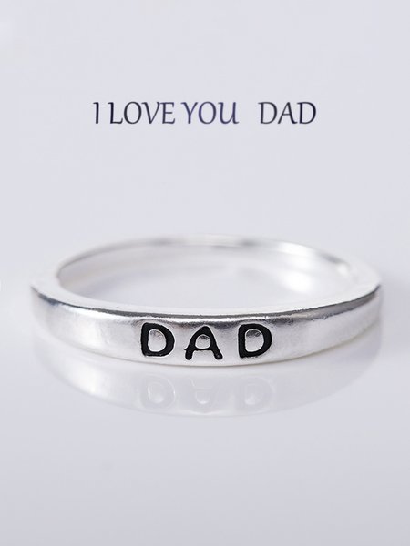 JFN DAD Father's Day Lettering Ring, As picture, Rings