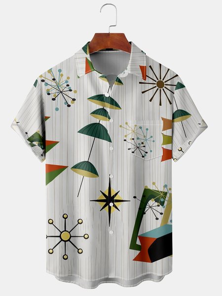 Men's Geometric Print Casual Short Sleeve Hawaiian Shirt with Chest Pocket, White-gray, Men's Floral shirt
Men's Geometric Print Casual Short Sleeve Hawaiian Shirt with Chest Pocket, White-gray, Men's Floral shirt