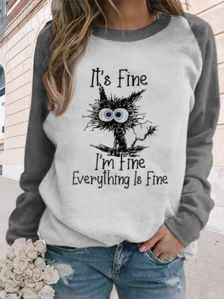 Cute Pattern Loosen Vaion Cartoon Sweatshirts, Gray, Sweatshirts & Hoodies