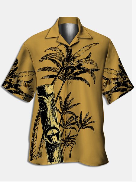Men's TIKI Floral Print Casual Fabric Fashion Hawaiian Collar Short Sleeve Shirt, Yellow, Men's Floral shirt
Men's TIKI Floral Print Casual Fabric Fashion Hawaiian Collar Short Sleeve Shirt, Yellow, Men's Floral shirt