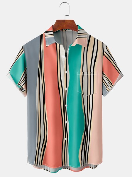 Men's Geometric Print Casual Short Sleeve Hawaiian Shirt with Chest Pocket, Green, Men's basic shirt
Men's Geometric Print Casual Short Sleeve Hawaiian Shirt with Chest Pocket, Green, Men's basic shirt