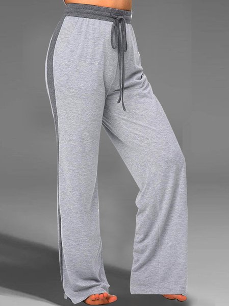 Contrast Color Stitching Elastic Waist Drawstring Casual Loose Wide Leg Pants, Gray, Pants
Contrast Color Stitching Elastic Waist Drawstring Casual Loose Wide Leg Pants, Gray, Pants