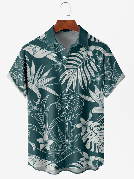 Men's Leaf Floral Print Moisture-Breathable Fabric Hawaiian Lapel Short Sleeve Shirt, Green, Men's Floral shirt
Men's Leaf Floral Print Moisture-Breathable Fabric Hawaiian Lapel Short Sleeve Shirt, Green, Men's Floral shirt