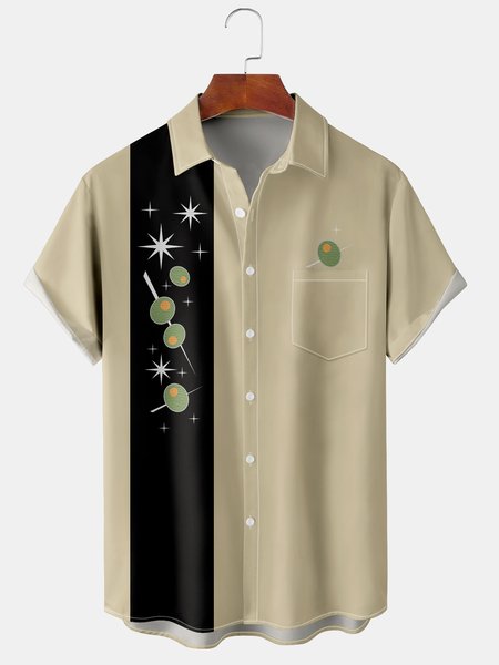 Casual Art Collection Geometric Stripes Color Block Pattern Lapel Short Sleeve Chest Pocket Shirt Print Top, Beige, Men's Floral shirt
Casual Art Collection Geometric Stripes Color Block Pattern Lapel Short Sleeve Chest Pocket Shirt Print Top, Beige, Men's Floral shirt