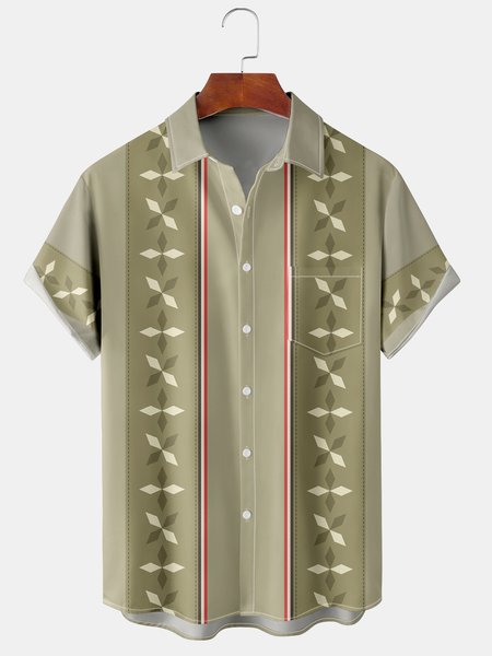 Casual Art Collection Geometric Stripes Color Block Pattern Lapel Short Sleeve Shirt Print Top, Light khaki, Men's Floral shirt
Casual Art Collection Geometric Stripes Color Block Pattern Lapel Short Sleeve Shirt Print Top, Light khaki, Men's Floral shirt