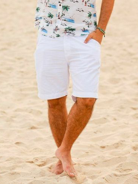 Cotton Linen Style American Casual Basic Versatile Linen Shorts, White, Men's shorts
Cotton Linen Style American Casual Basic Versatile Linen Shorts, White, Men's shorts