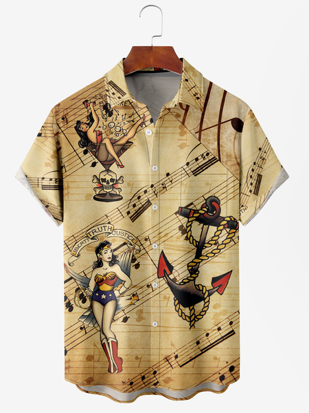 Men's Hawaiian Vintage Girl Print Casual Short Sleeve Hawaiian Shirt, Khaki, Men's Floral shirt
Men's Hawaiian Vintage Girl Print Casual Short Sleeve Hawaiian Shirt, Khaki, Men's Floral shirt