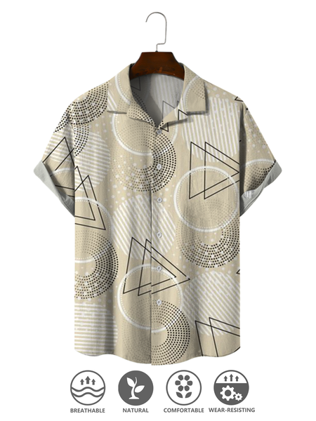 Cotton and linen style geometric striped linen shirt, As picture, Men's Floral shirt
Cotton and linen style geometric striped linen shirt, As picture, Men's Floral shirt