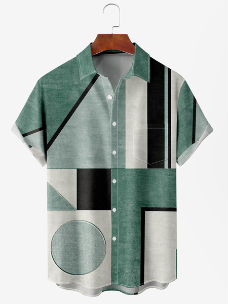 Men's Geometric Abstract Floral Print Moisture-Breathable Fabric Hawaiian Lapel Short Sleeve Shirt, Green, Men's Floral shirt
Men's Geometric Abstract Floral Print Moisture-Breathable Fabric Hawaiian Lapel Short Sleeve Shirt, Green, Men's Floral shirt