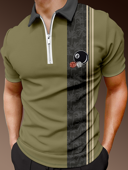 Resort-inspired Hawaiian Leaf Stripe Geometric Pattern Lapel Short Sleeve Polo Print Top, Green, Men's t-shirts
Resort-inspired Hawaiian Leaf Stripe Geometric Pattern Lapel Short Sleeve Polo Print Top, Green, Men's t-shirts