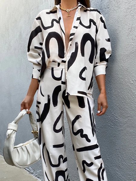 Daily Shirt Collar Simple Shirt Collar Regular Fit Blouse, White, Blouses and Shirts
