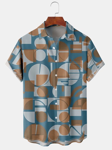 Men's Geometric Abstract Print Casual Breathable Hawaiian Short Sleeve Shirt, Blue, Men's Floral shirt
Men's Geometric Abstract Print Casual Breathable Hawaiian Short Sleeve Shirt, Blue, Men's Floral shirt