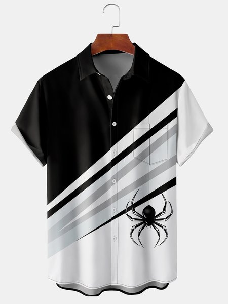 Men's Halloween Spider Print Casual Breathable Hawaiian Short Sleeve Shirt, Black-white, Men's Floral shirt
Men's Halloween Spider Print Casual Breathable Hawaiian Short Sleeve Shirt, Black-white, Men's Floral shirt