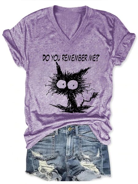 Women Funny Cat Do You Remember Me Cotton Blends Casual T-Shirt, Purple, T-shirts
Women Funny Cat Do You Remember Me Cotton Blends Casual T-Shirt, Purple, T-shirts