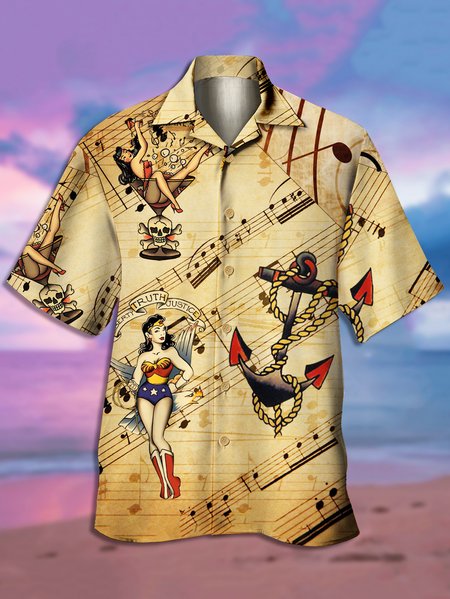 Men's Hawaiian Vintage Girl Print Casual Short Sleeve Hawaiian Shirt, Khaki, Men's Floral shirt
Men's Hawaiian Vintage Girl Print Casual Short Sleeve Hawaiian Shirt, Khaki, Men's Floral shirt