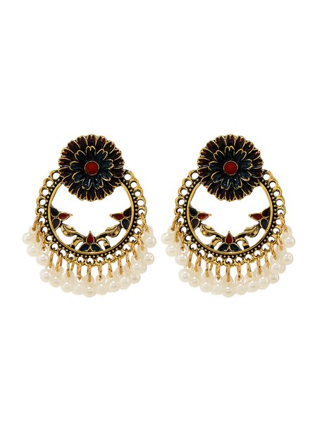 JFN Boho Vintage Floral Tassel Pearl Earrings Ethnic Jewelry, Black, Earrings
JFN Boho Vintage Floral Tassel Pearl Earrings Ethnic Jewelry, Black, Earrings