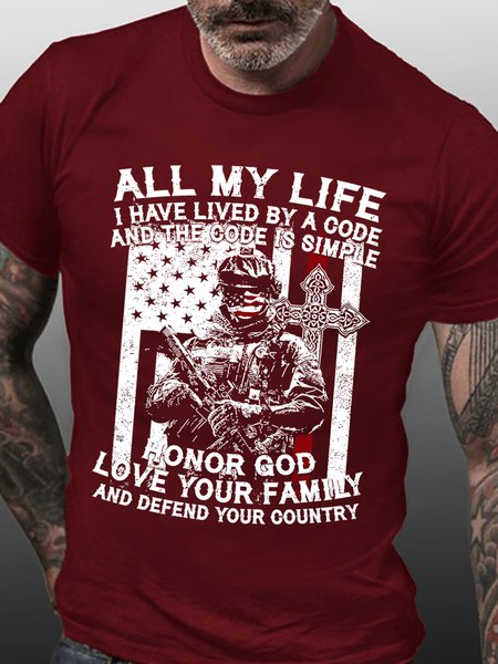 Men American Flag All My Life I Have Lived By A Code And The Code Is Simple Loose Casual Crew Neck T-Shirt, Red, T-shirts
Men American Flag All My Life I Have Lived By A Code And The Code Is Simple Loose Casual Crew Neck T-Shirt, Red, T-shirts
