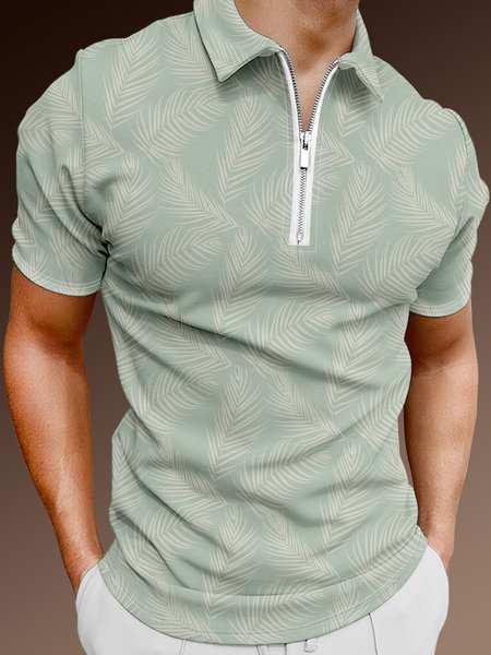 Resort Style Hawaiian Series Plant Leaf Element Pattern Lapel Short-Sleeved Polo Print Top, Light_green, Men's t-shirts
Resort Style Hawaiian Series Plant Leaf Element Pattern Lapel Short-Sleeved Polo Print Top, Light_green, Men's t-shirts