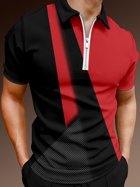 Casual Art Series Gradient Geometric Stripes Color Block Element Pattern Lapel Short Sleeve Polo Print Top, Black, Men's t-shirts
Casual Art Series Gradient Geometric Stripes Color Block Element Pattern Lapel Short Sleeve Polo Print Top, Black, Men's t-shirts