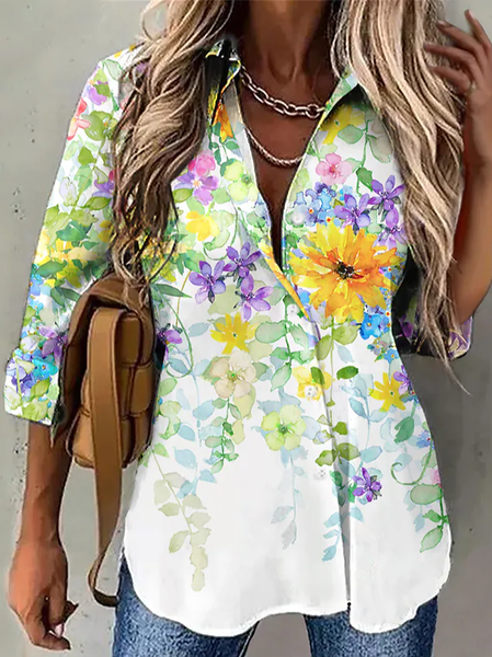 Women's Holiday Weekend Floral Blouse Shirt Floral Long Sleeve Button Print Shirt Collar Casual Streetwear Tops, White, Shirts & Blouses
Women's Holiday Weekend Floral Blouse Shirt Floral Long Sleeve Button Print Shirt Collar Casual Streetwear Tops, White, Shirts & Blouses