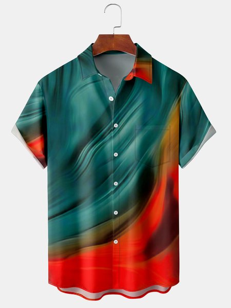 Mens Funky Wave Rock Print Front Buttons Soft Breathable Chest Pocket Casual Aloha Shirts, Green, Men's Floral shirt
Mens Funky Wave Rock Print Front Buttons Soft Breathable Chest Pocket Casual Aloha Shirts, Green, Men's Floral shirt
