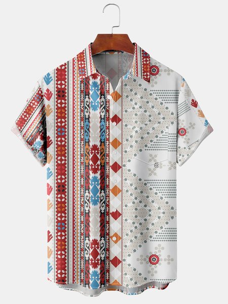 Men's Geometric Casual Short Sleeve Hawaiian Shirt with Chest Pocket, Red, Men's Floral shirt
Men's Geometric Casual Short Sleeve Hawaiian Shirt with Chest Pocket, Red, Men's Floral shirt