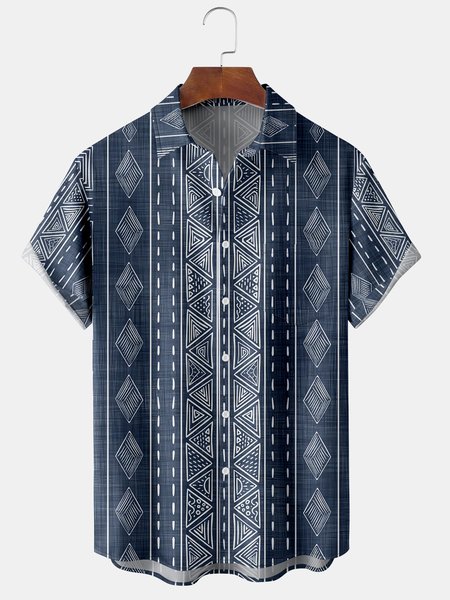 Men's Ethnic Striped Casual Short Sleeve Hawaiian Shirt with Chest Pocket, Blue, Men's Floral shirt
Men's Ethnic Striped Casual Short Sleeve Hawaiian Shirt with Chest Pocket, Blue, Men's Floral shirt