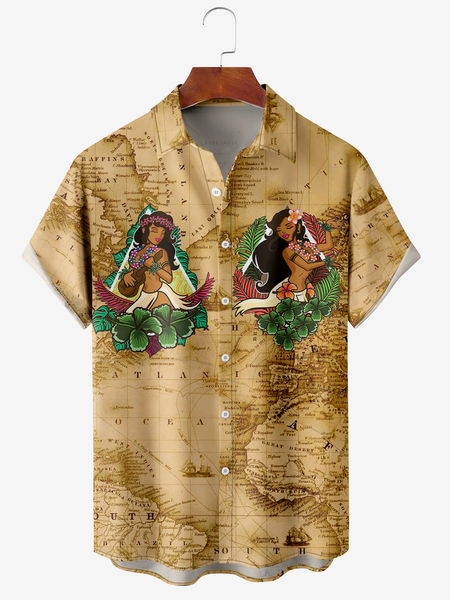 Men's Hula Girl Print Anti-Wrinkle Moisture Wicking Fabric Fashion Lapel Short Sleeve Shirt, Khaki, Men's Floral shirt
Men's Hula Girl Print Anti-Wrinkle Moisture Wicking Fabric Fashion Lapel Short Sleeve Shirt, Khaki, Men's Floral shirt
