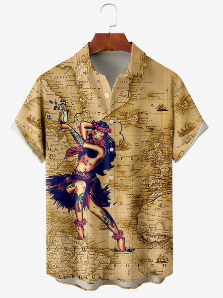 Men's Hula Girl Print Anti-Wrinkle Moisture Wicking Fabric Fashion Lapel Short Sleeve Shirt, Khaki, Men's Floral shirt
Men's Hula Girl Print Anti-Wrinkle Moisture Wicking Fabric Fashion Lapel Short Sleeve Shirt, Khaki, Men's Floral shirt
