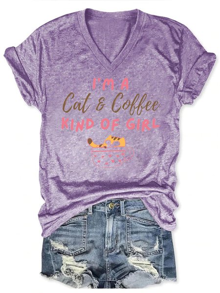 Lilicloth x Kat8lyst I'm A Cat And Coffee Kind Of Girl Women's Casual T-Shirt, Purple, T-shirts
Lilicloth x Kat8lyst I'm A Cat And Coffee Kind Of Girl Women's Casual T-Shirt, Purple, T-shirts